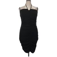 Forever Plus Cocktail Dress - Bodycon: Black Solid Pattern Dresses - New - Size X