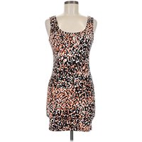 Charlotte Russe Cocktail Dress: Orange Animal Print Pattern Dresses - Used