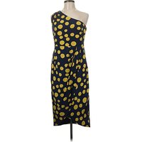 J.Crew Cocktail Dress: Yellow Polka Dots Pattern Dresses - Size