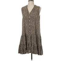 Nine West Casual Dress - Drop Waist: Brown Animal Print Pattern Dresses - Used