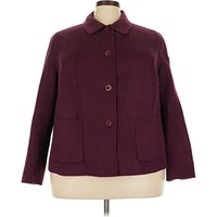 Talbots Wool Coat: Burgundy Jackets & Outerwear - Size