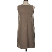 A New Day Casual Dress - Shift: Brown Solid Pattern Dresses - Used