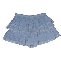 Arula Denim Skirt: Blue Solid Pattern Bottoms - Size X