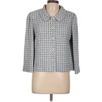 St. John Collection Blazer Jacket: Blue Houndstooth Pattern Jackets & Outerwear - Size