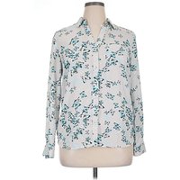 The Limited Long Sleeve Blouse: Ivory Floral Pattern Tops