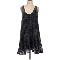 Free People Cocktail Dress - A-Line: Black Jacquard Pattern Dresses - Used