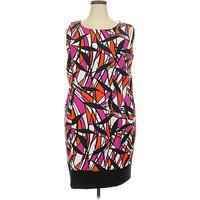 Ronni Nicole Cocktail Dress - Shift: Pink Graphic Pattern Dresses - Used - Size