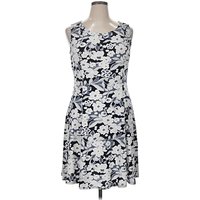 Perceptions Casual Dress: Blue Print Pattern Dresses - Used - Size X