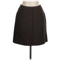 A LINE ANNE KLEIN Wool Skirt: Brown Solid Pattern Bottoms - Size