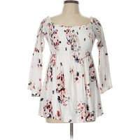 Torrid Casual Dress: White Floral Pattern Dresses - Used - Size Large Plus