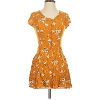 Band of Gypsies Casual Dress - Drop Waist: Orange Floral Pattern Dresses - Used - Size X