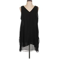 White House Black Market Casual Dress - Shift: Black Solid Pattern Dresses - Used