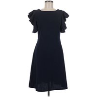 DKNY Cocktail Dress - A-Line: Blue Solid Pattern Dresses - Used - Size