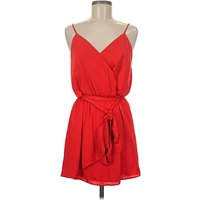 KLD Signature Casual Dress - Wrap: Red Solid Pattern Dresses - Used