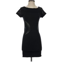 VOXX NEW YORK Cocktail Dress - Sheath: Black Solid Pattern Dresses - Used
