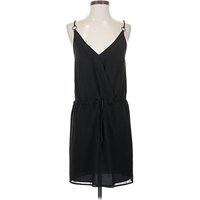 Naked Zebra Casual Dress - Slip dress: Black Solid Pattern Dresses - Used