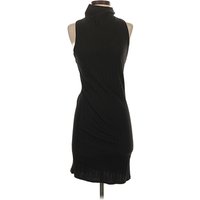 Paper Denim & Cloth Cocktail Dress - Bodycon: Black Solid Pattern Dresses - Used