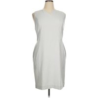 Talbots Casual Dress - Sheath: White Solid Pattern Dresses - New - Size Petite