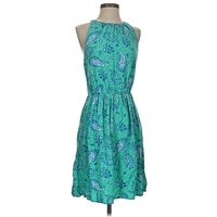 Old Navy Casual Dress - A-Line: Teal Paisley Pattern Dresses - Used