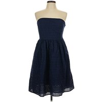 Old Navy Cocktail Dress - Fit & Flare: Blue Polka Dots Pattern Dresses - Used - Size