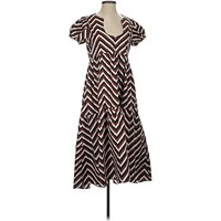 Never A Wallflower Casual Dress - Party: Brown ChevronHerringbone Pattern Dresses - Used