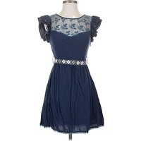 Moon Collection Cocktail Dress: Blue Argyle Pattern Dresses - Used