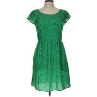 American Eagle Outfitters Casual Dress - A-Line: Green Polka Dots Pattern Dresses - Used - Size