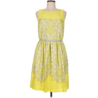 Ann Taylor LOFT Cocktail Dress: Yellow Paisley Pattern Dresses - Used - Size