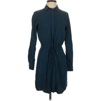 Lou & Grey Casual Dress - Shirtdress: Teal Dresses - Used - Size X
