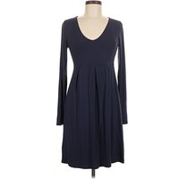 Boden Casual Dress - Fit & Flare: Blue Solid Pattern Dresses - Used - Size