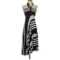 Elan Beach Casual Dress: Black Stripes Pattern Dresses