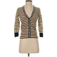 J.Crew Cardigan Sweater: Brown Stripes Pattern Sweaters & Sweatshirts - Size X