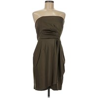Banana Republic Factory Store Cocktail Dress - Wrap: Brown Solid Pattern Dresses - Used - Size