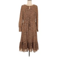 Talbots Casual Dress: Brown Animal Print Pattern Dresses - Used - Size