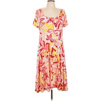 Melissa Masse Casual Dress: Pink Tropical Pattern Dresses