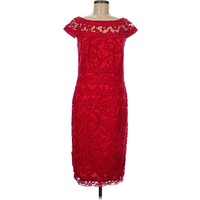 Tadashi Shoji Cocktail Dress: Red Dresses - Used - Size
