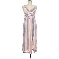 Altar'd State Casual Dress - Wrap: White Stripes Pattern Dresses - Used