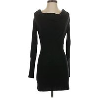 Autumn Cashmere Cocktail Dress - Sweater Dress: Black Solid Pattern Dresses - Used
