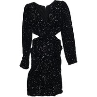Aqua Cocktail Dress - Wrap: Black Stars Pattern Dresses - Used - Size