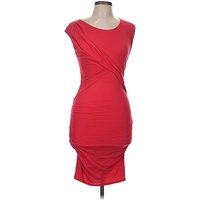 Velvet by Graham & Spencer Cocktail Dress - Sheath: Red Solid Pattern Dresses - Used