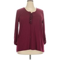 Faded Glory Long Sleeve Blouse: Burgundy Tops - Size X