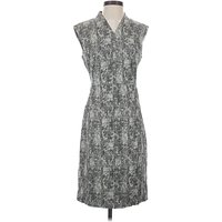 MM. LaFleur Casual Dress - Shift: Gray Paisley Pattern Dresses - Used - Size