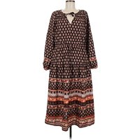 Old Navy Casual Dress - Popover: Brown Print Pattern Dresses - Used