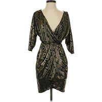Pearl Cocktail Dress - Wrap: Gold Metallic Pattern Dresses - Used - Size X