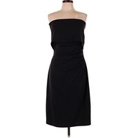 Vince Camuto Cocktail Dress: Black Solid Pattern Dresses - Size