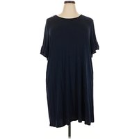 Maurices Casual Dress - Shift: Blue Solid Pattern Dresses - Used - Size