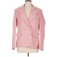Shein Blazer Jacket: Pink Tweed Pattern Jackets & Outerwear