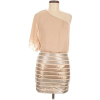 As U Wish Cocktail Dress: Gold Metallic Pattern Dresses - Used