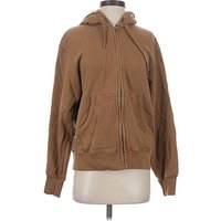 Uniqlo Zip Up Hoodie: Brown Tops