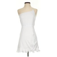 Cotton Candy LA Cocktail Dress: White Solid Pattern Dresses